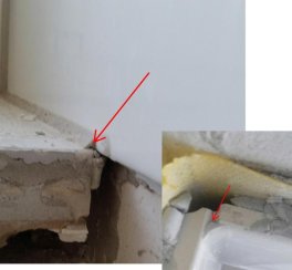 Fehlerhafter Fensterbankanschluss